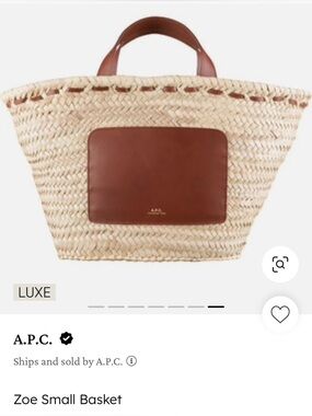 A.P.C. Zoe Small basket with Brown Leather Pocket